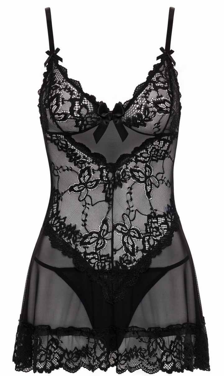 Oh là là Chéri Paris Valentine Lace Babydoll & Thong Set 2139